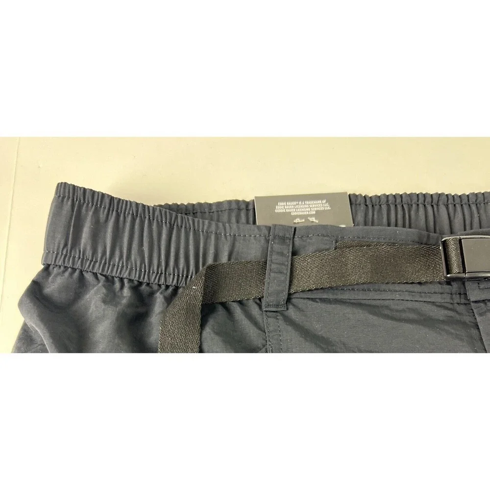 Eddie Bauer Men's Shorts Tech Pull On Size XL‎ UPF 50+ 4 Way Stretch Black D28